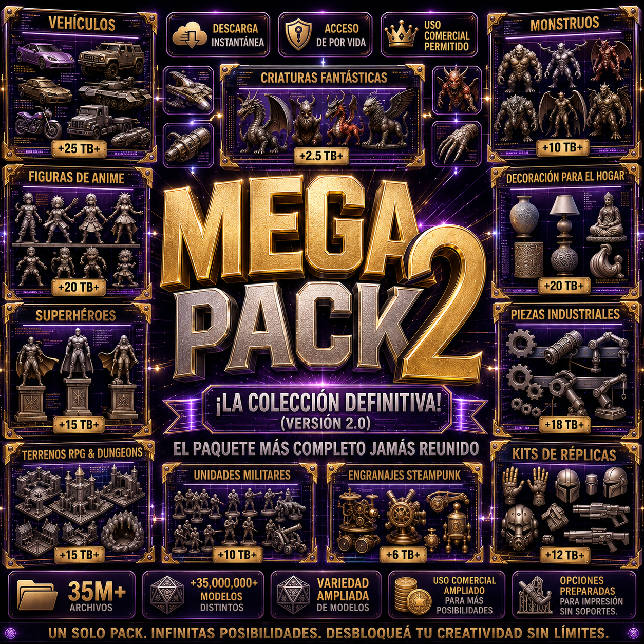 MEGA PACK 2 STL — Más modelos, más variedad, más posibilidades