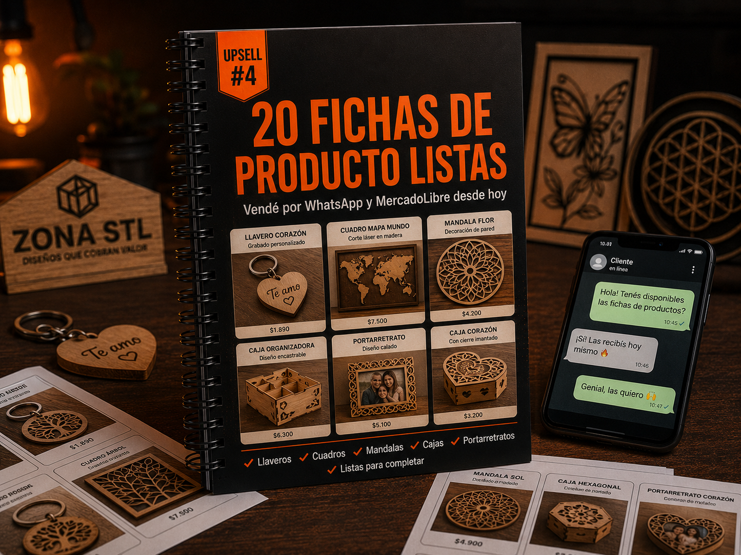 LaserPack Pro™ FICHAS — 20 Plantillas de Producto Listas para WhatsApp y MercadoLibre