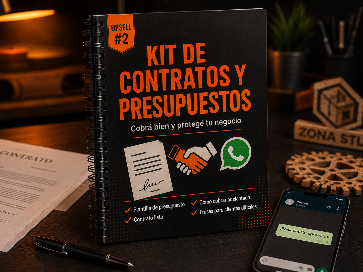 LaserPack Pro™ CONTRATOS — Kit de Presupuestos y Cobros para Emprendedores Láser