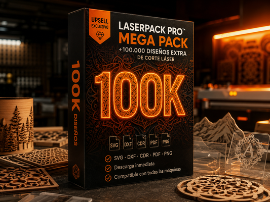 LaserPack Pro™ MEGA — +100.000 Diseños Extra de Corte Láser