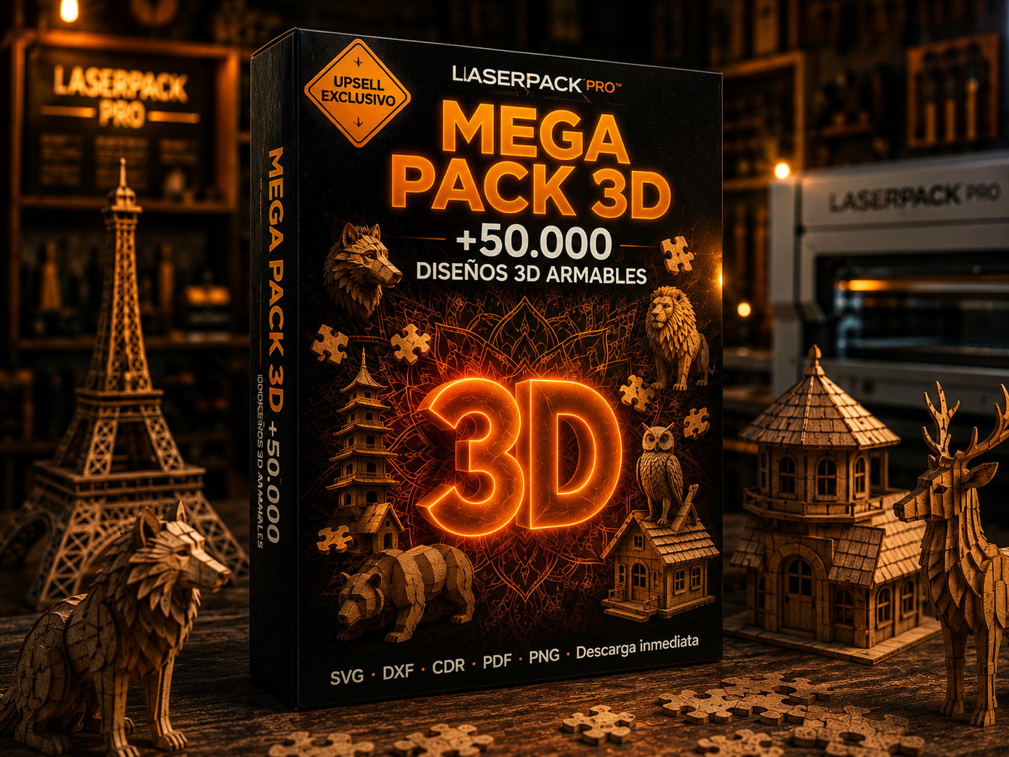 LaserPack Pro™ —  Diseños 3D Armables Premium